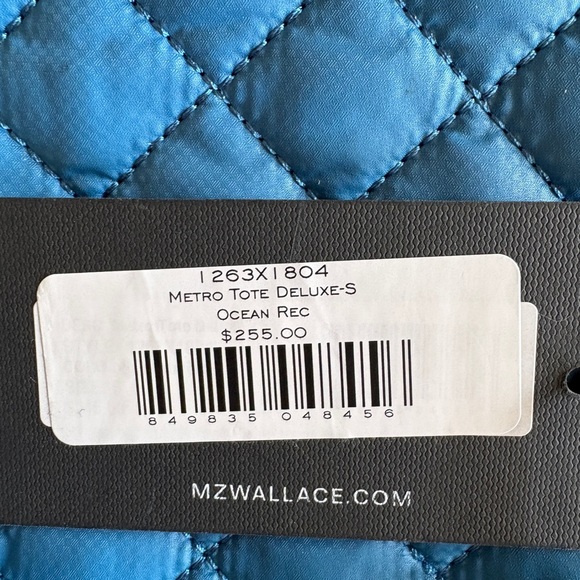MZ Wallace Quilted Ocean Rec Blue Tote with Adjustable Strap - Picture 7 of 10